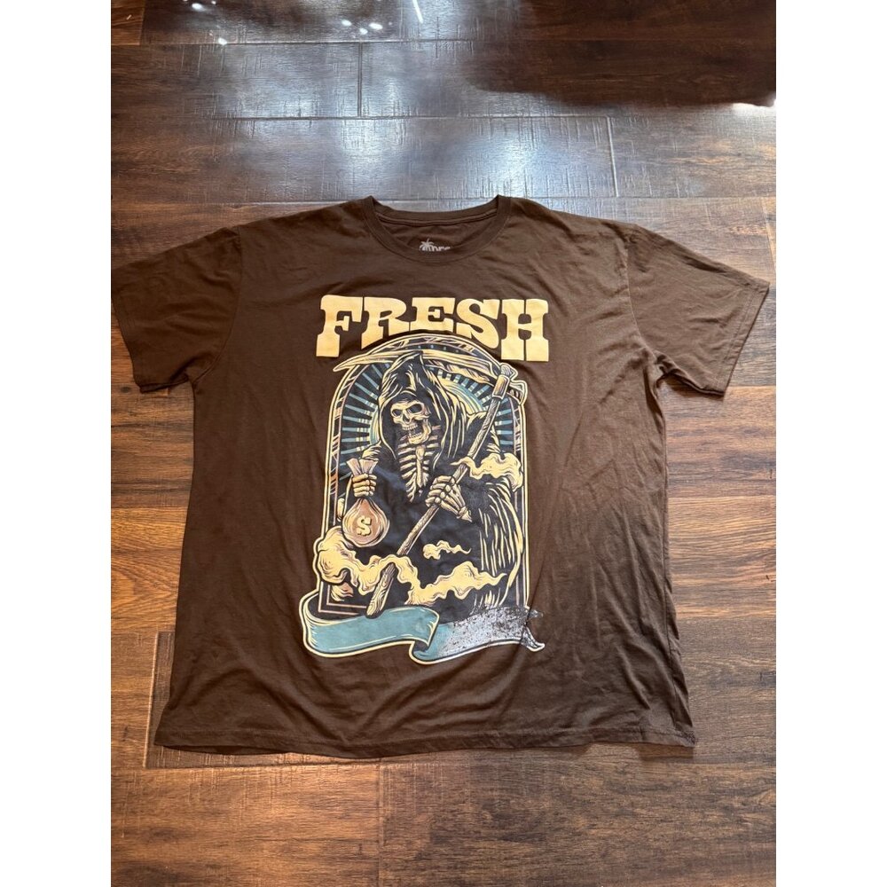 Vibes 2XL FRESH Grim Reaper Brown T-Shirt